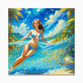 Girl In A Bikinifygg Canvas Print