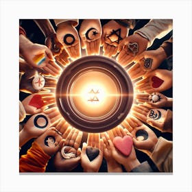 Circle Of Hands Canvas Print