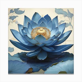 Aesthetic style, Large blue lotus flower 1 Canvas Print