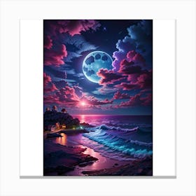 Full Moon At Night Canvas Print