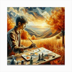 Artist At Work Canvas Print