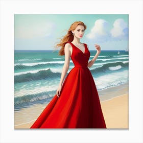 Gigi On The Beach 3 Canvas Print
