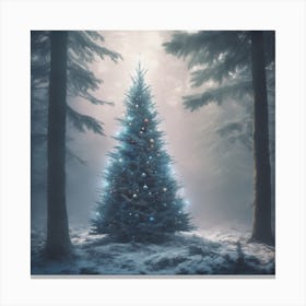 Christmas Tree In The Forest 77 Canvas Print