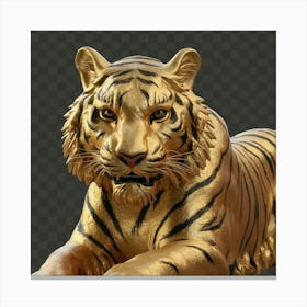 Golden Tiger Statue Canvas Print