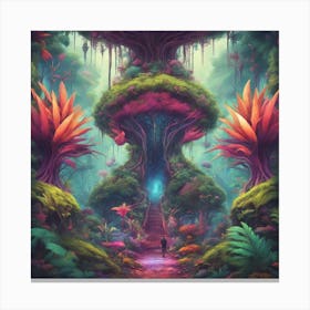 Imagination, Trippy, Synesthesia, Ultraneonenergypunk, Unique Alien Creatures With Faces That Looks (22) Canvas Print