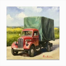 Red Truck With Tarp Canvas Print
