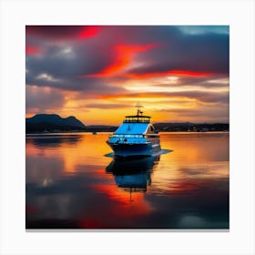 Sunset On A Boat 15 Canvas Print