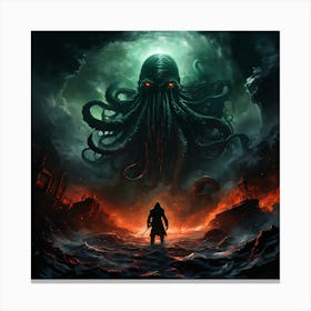 Cthulhu Awakens From His Slumber Canvas Print