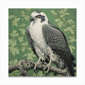 Ohara Koson Inspired Bird Painting Osprey 3 Square Canvas Print