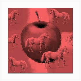 Red Apple With Horses Leinwandbild