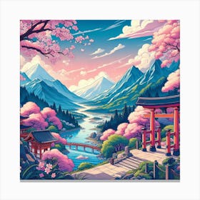 Japanese landscape 2 Canvas Print