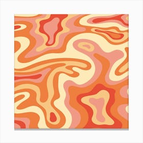 Orange Wavy Pattern Canvas Print