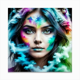 Girl With Wolf Horns Canvas Print