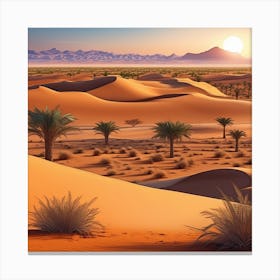 Sahara Desert Landscape 10 Canvas Print