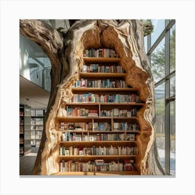 Tree Bookcase Canvas Print