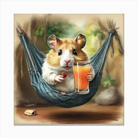 Hamster In Hammock 2 Canvas Print