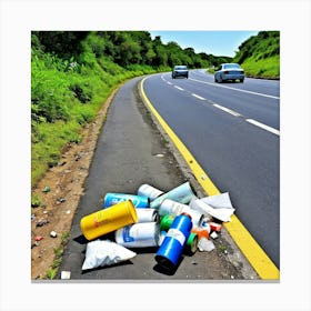 Garbage On The Road 15 Canvas Print