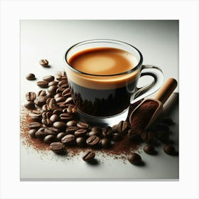 Coffee And Coffee Beans 2 Canvas Print