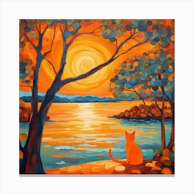 Sunset Cat 6 Canvas Print