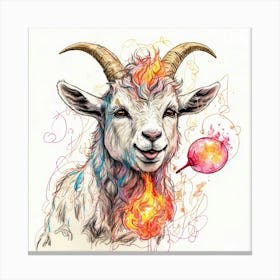 Goat On Fire 7 Canvas Print