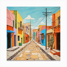 Colorful Street In Mexico City Canvas Print