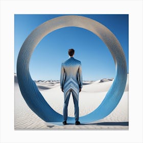Man Standing In A Circle Canvas Print