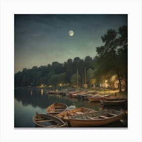 Moonlight On The Lake 7 Canvas Print