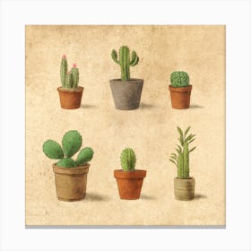 Cacti Collection Canvas Print