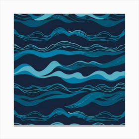 Blue Waves Art Print Canvas Print