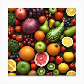 Colorful Fruits And Vegetables Canvas Print