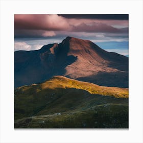 Cadair Idris Wales Colourful Mountain Illustration Poster 5 Canvas Print