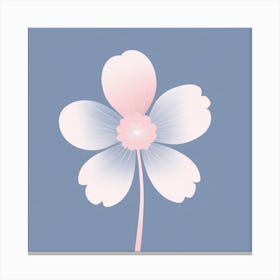 A White And Pink Flower In Minimalist Style Square Composition 126 Canvas Print