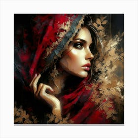 Woman In Red Canvas Print