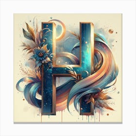 Letter H 4 Canvas Print