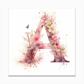 Floral Letter A Canvas Print