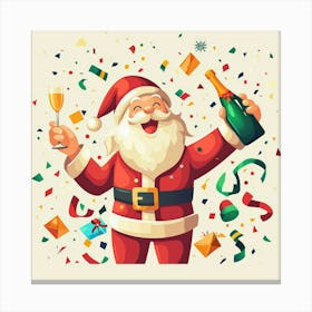 Vector Illustration Cheerful Santa Claus Canvas Print