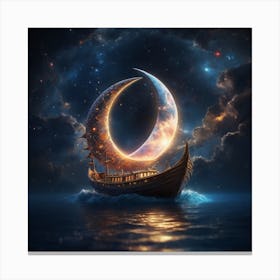 Moon And Star Canvas Print