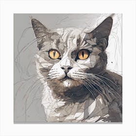 Abstract Cat Painting 1 Canvas Print