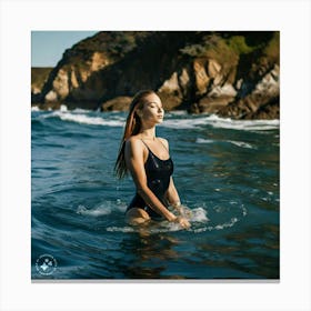 California Beach Portrait Canvas Print