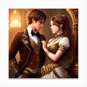 Steampunk Couple 1 Canvas Print