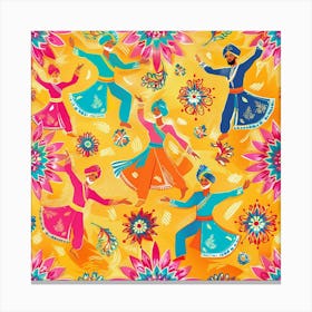 Baisakhi Banner Texture With Punjabi Dance Motif 17183 1 Canvas Print