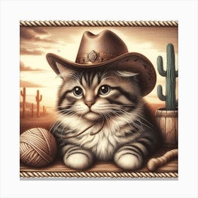 Cowboy Cat Canvas Print