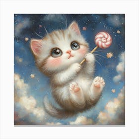 Lollipop Kitten 1 Canvas Print