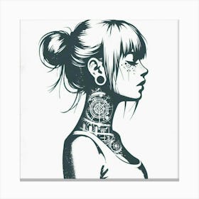 Girl With Tattoos Canvas Print