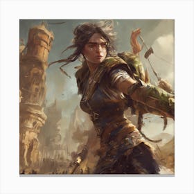 Girl With A Sword Canvas Print