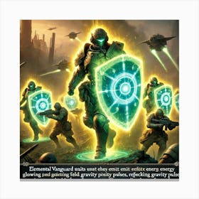 Elemental Vanguard With Energy Shields Canvas Print