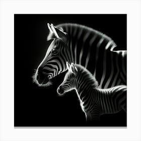 Zebra And Foal 2 Canvas Print