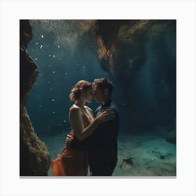 Scuba Diving Engagement Photo Canvas Print