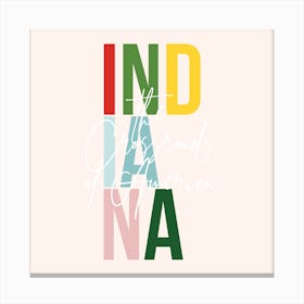 Indiana The Crossroads Of America Color Canvas Print