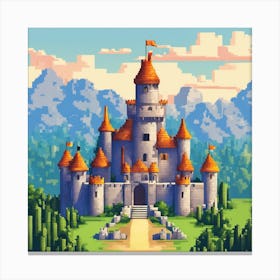 Pixel Castle Canvas Print